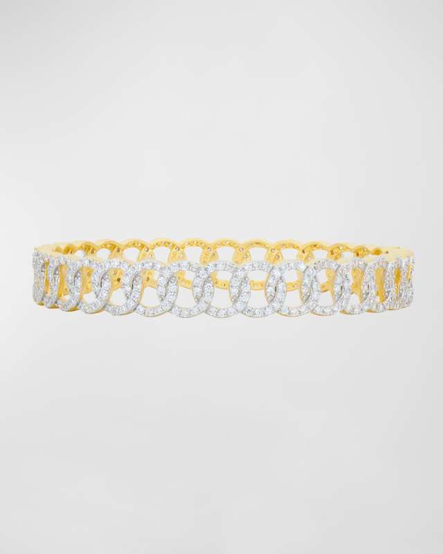 Chain of Shine Hinge Cubic Zirconia Bangle